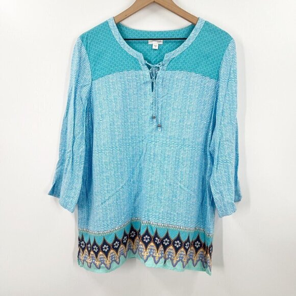 J. Jill Aegean Tunic Beach Top - Picture 1 of 9